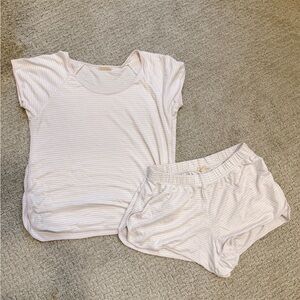 Lake Pajamas Pima shorts set in Lavender stripe size XS
